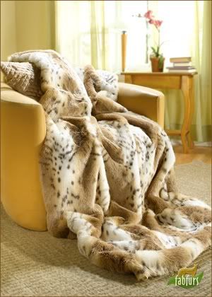 PreFurs faux fur throw in Lynx