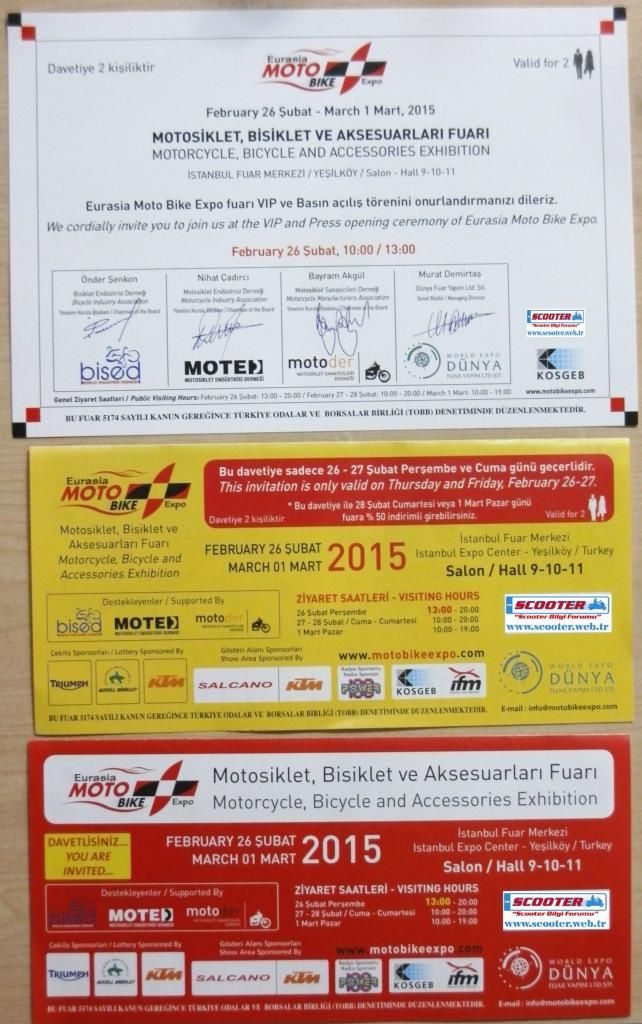 2015 motosiklet fuarına bedava davetiye
