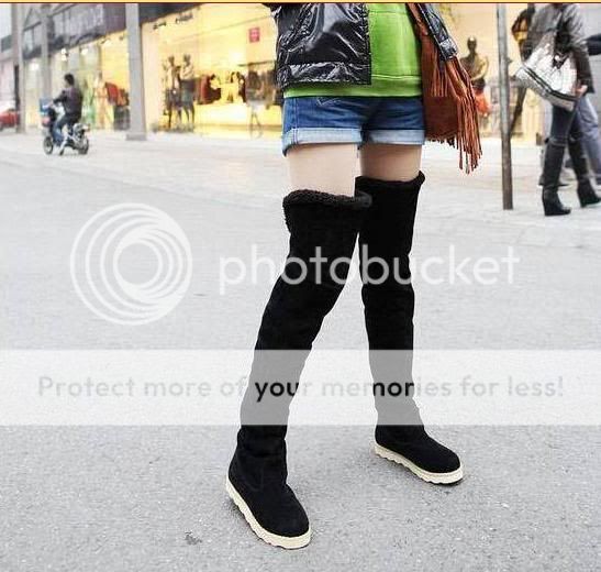 Quality Non slip Snow Boots Knee High Women Black Boots thick Fur 