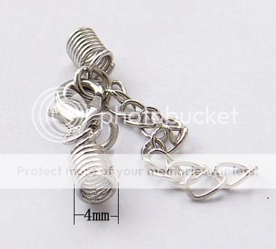 Lobster Claw Clasp, crimp and chain,4mm & 3mm, x20  